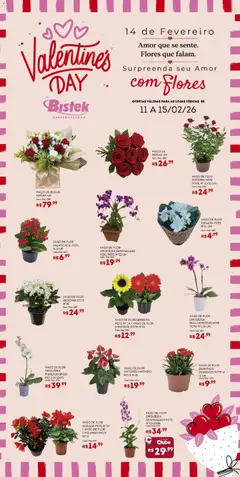 Pré-Visualização do folheto "Ofertas Valentine's Day" da loja Bistek Supermercados válido a partir de 11/02/2026