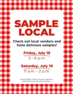 Ad Preview of HyVee Local Sampling Event from 07/18/2025