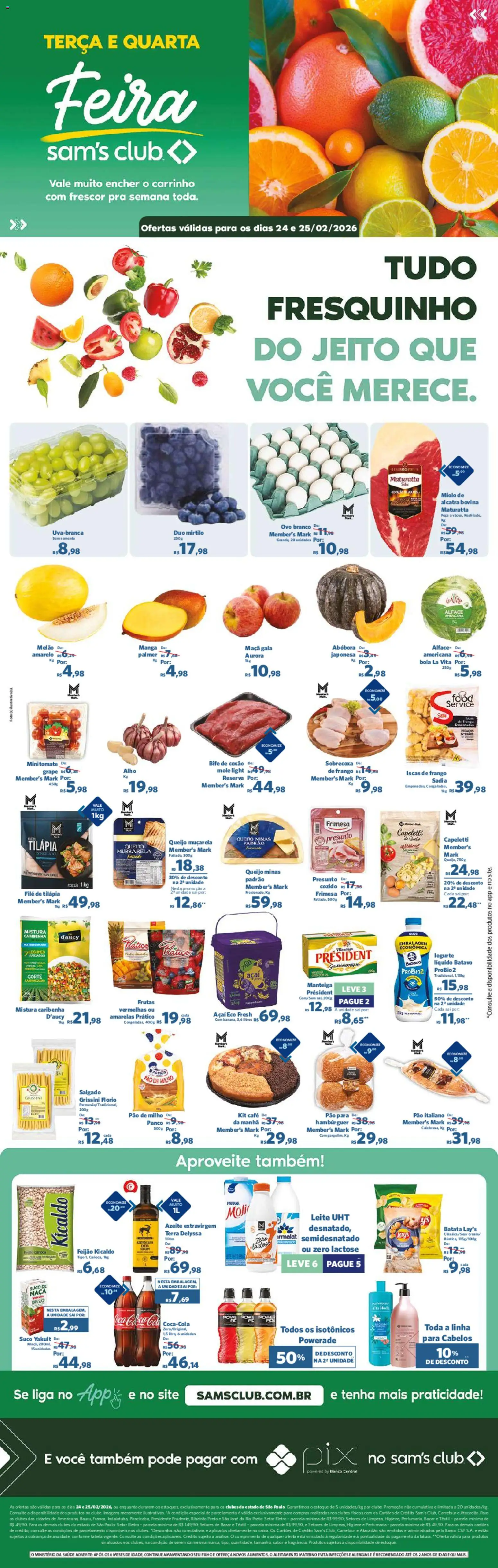 Pré-Visualização do folheto "Ofertas Feira" da loja Sam's Club válido a partir de 24/02/2026