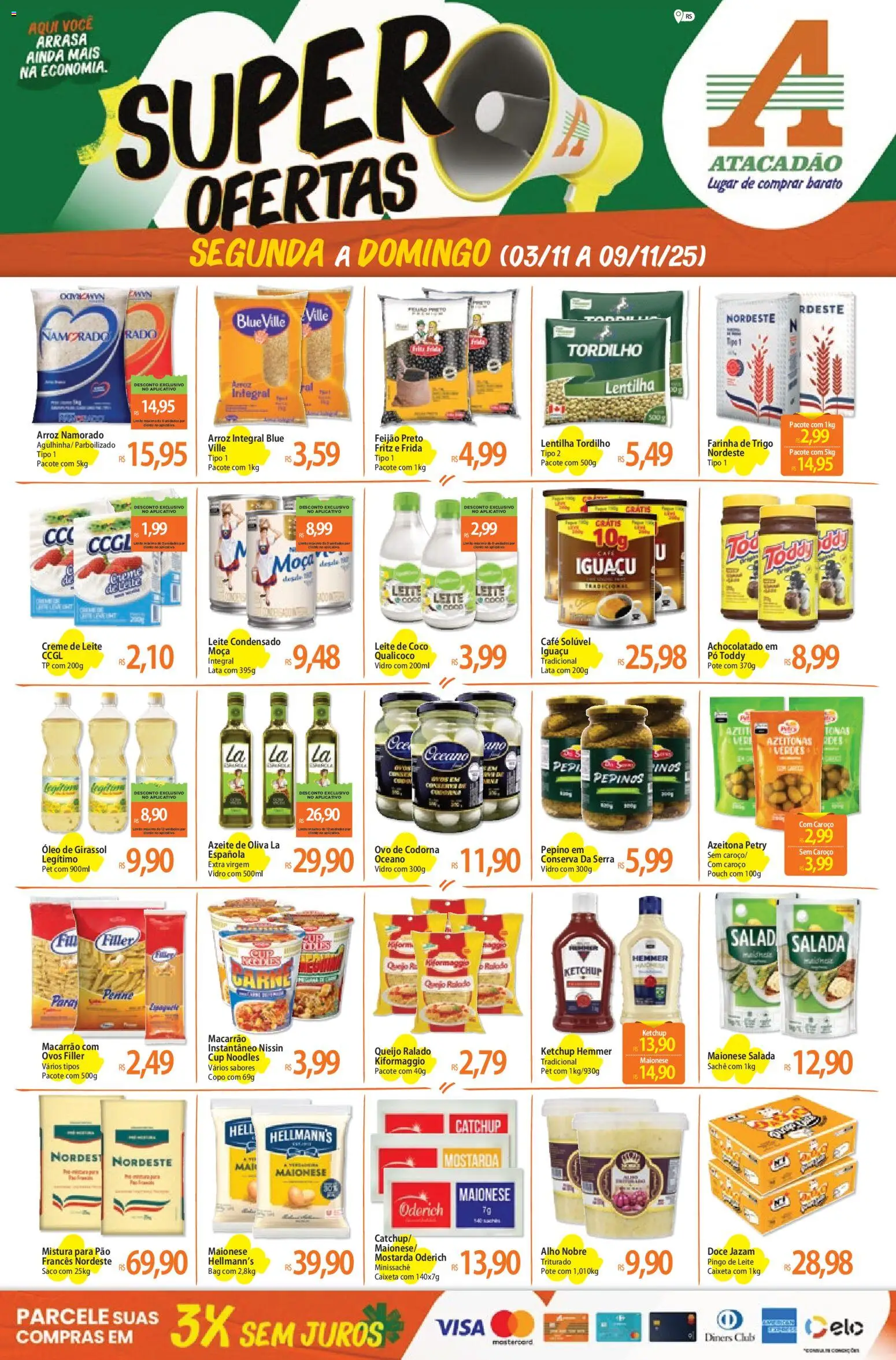 Pré-Visualização do folheto "Ofertas - RS" da loja Atacadão válido a partir de 03/11/2025