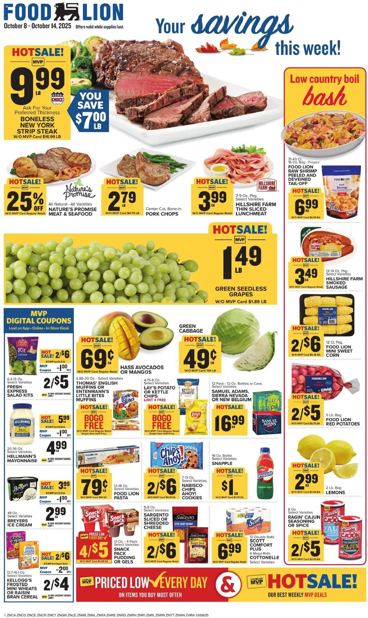Food Lion Weekly Ad (10/08/2025) >> Preview AD next week - Page number 1