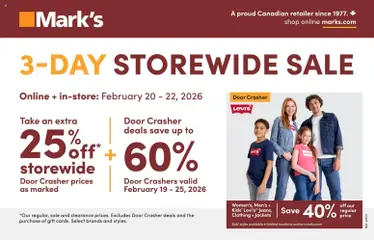 Preview of leaflet Weekly flyer / circulaire from shop Mark's is valid from Feb 19, 2026