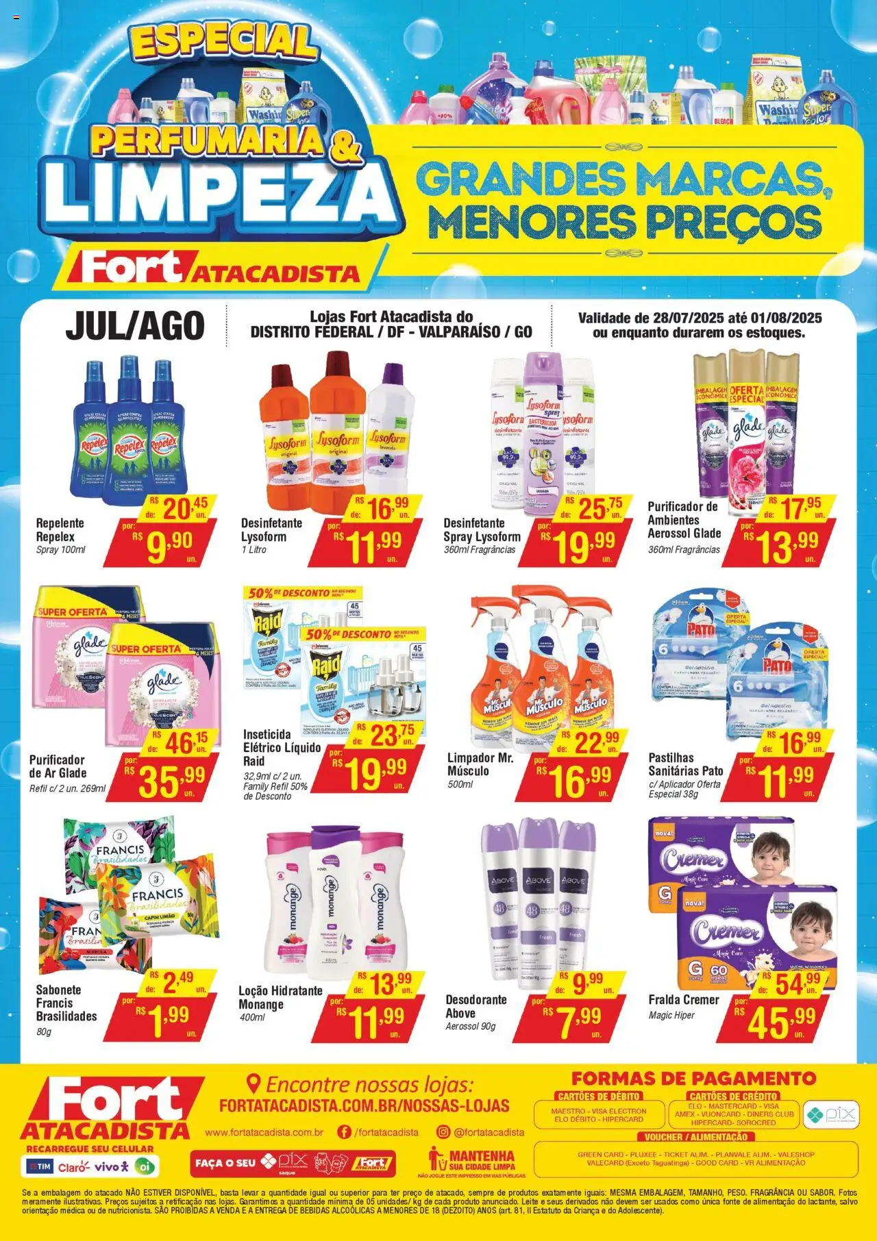 Fort Atacadista folheto "Ofertas Perfumaria e Limpeza" válido a partir de 28/07/2025 - número de página 1