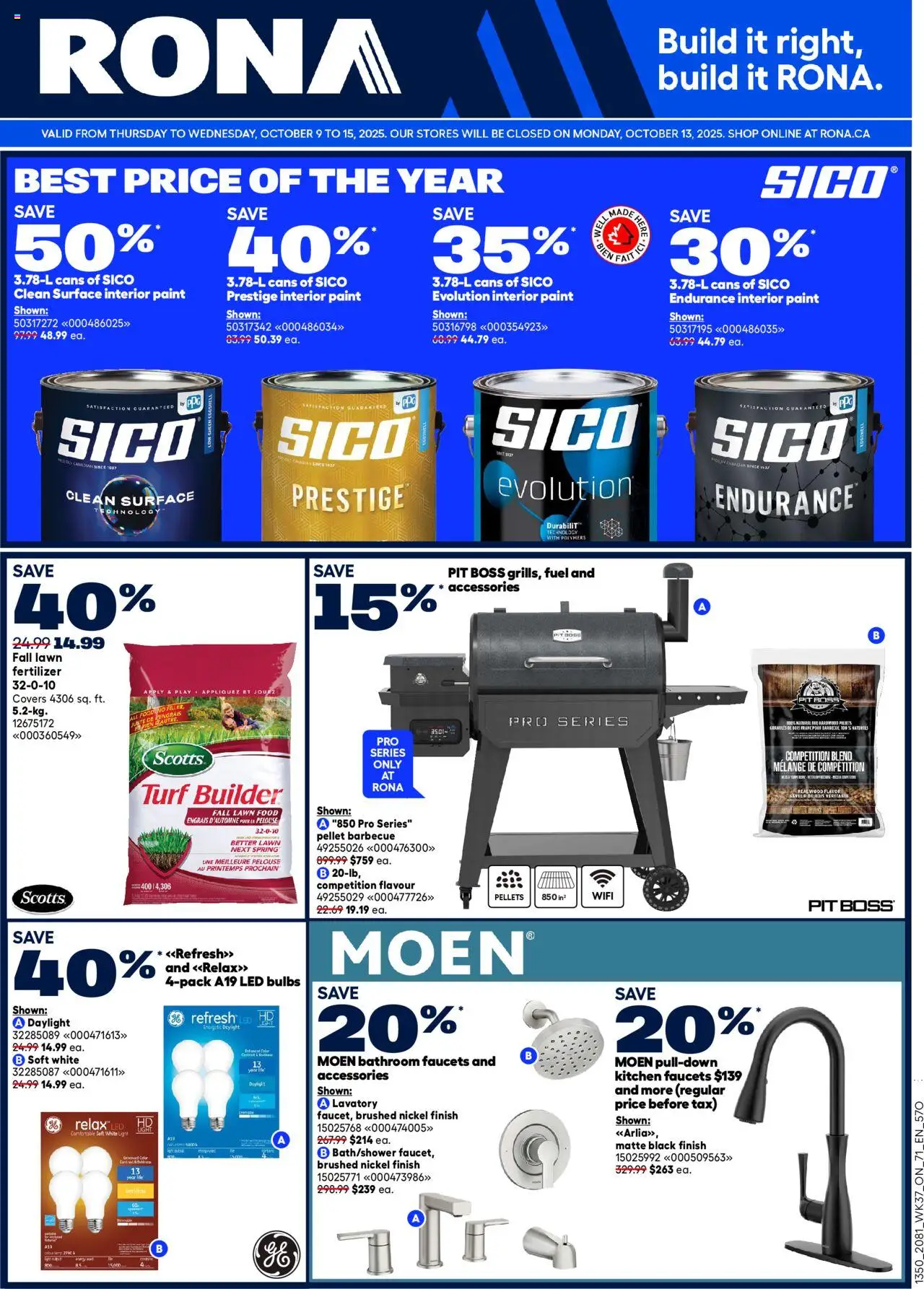 Preview of leaflet Weekly flyer / circulaire from shop Rona is valid from Oct 09, 2025 - Thé, Engrais