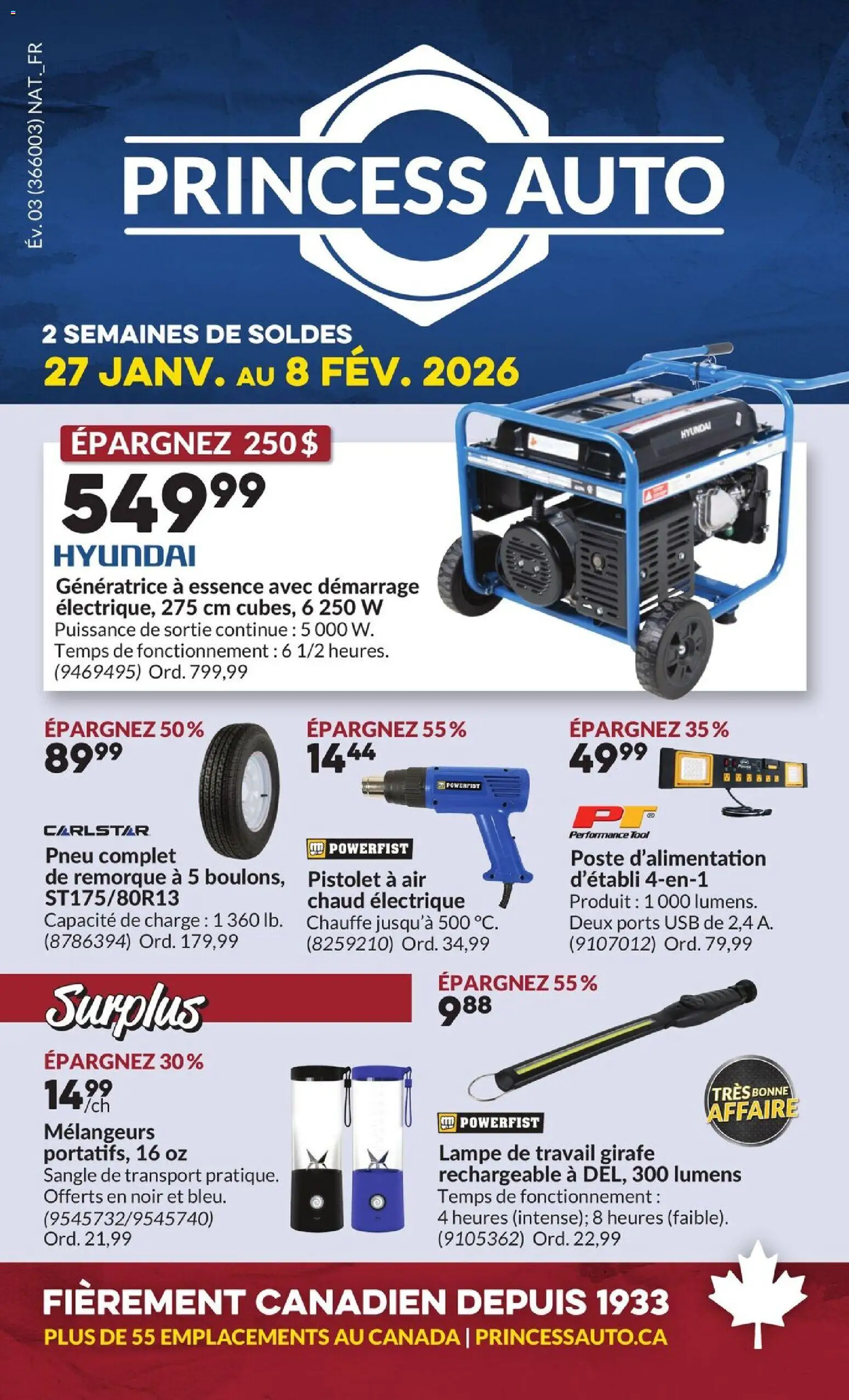 Preview of leaflet 2 Semaines de Soldes ! from shop Princess Auto is valid from Jan 27, 2026