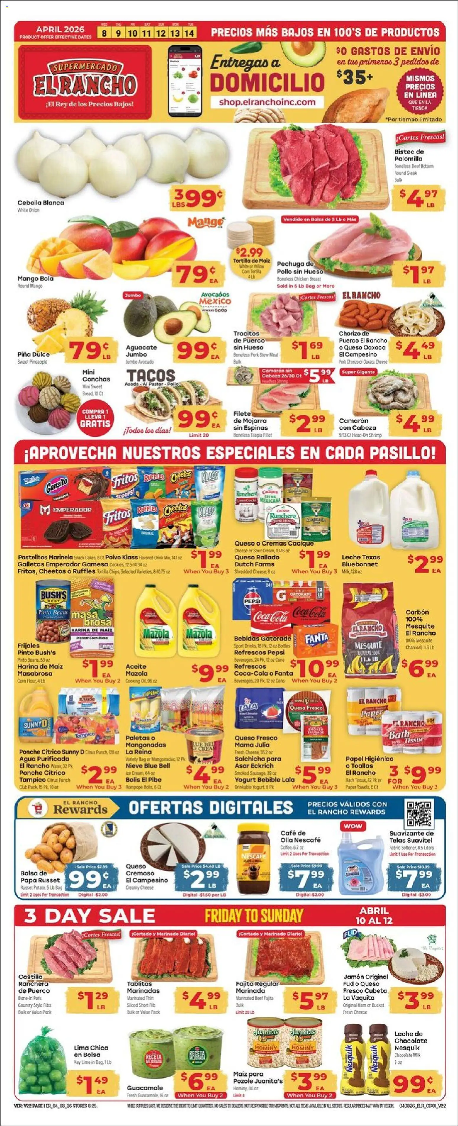 Ad Preview of El Rancho El Rancho Weekly Ad from 04/08/2026