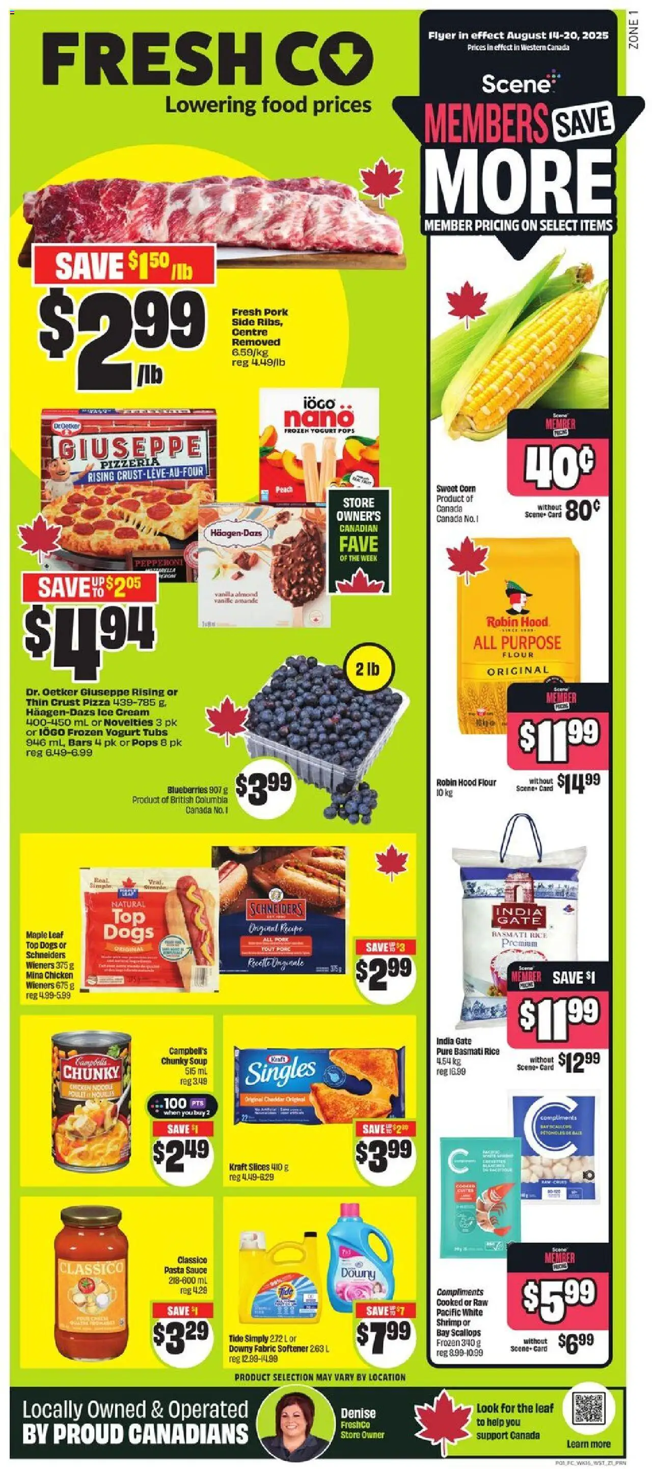 FreshCo flyer valid from Aug 14, 2025 - page number 1