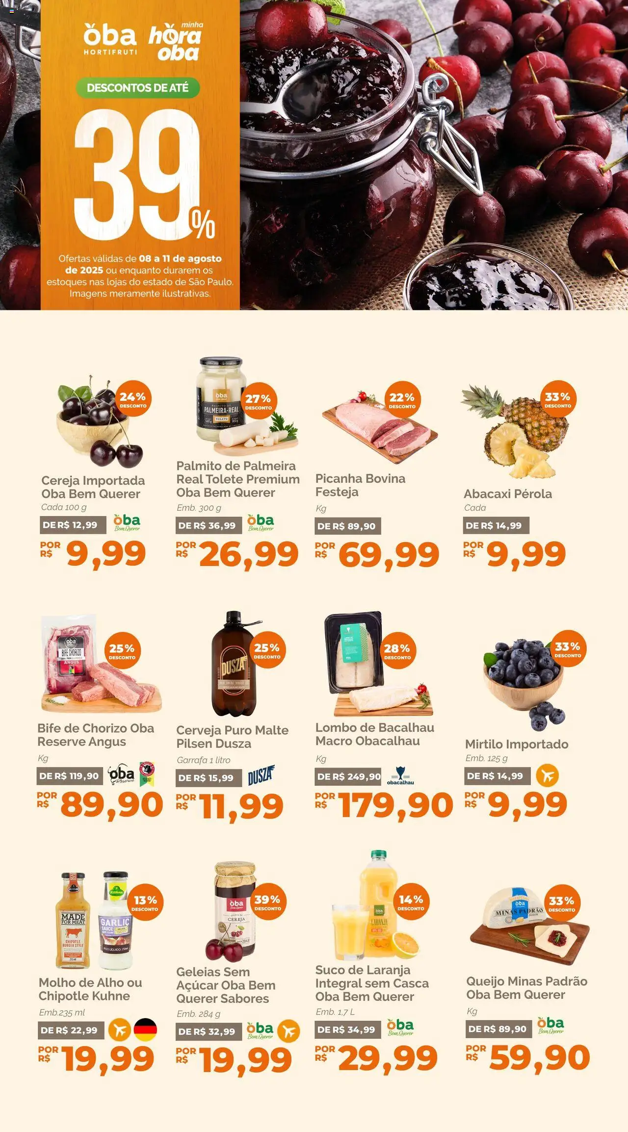 Oba Hortifruti folheto "Ofertas da semana" válido a partir de 08/08/2025 - número de página 1