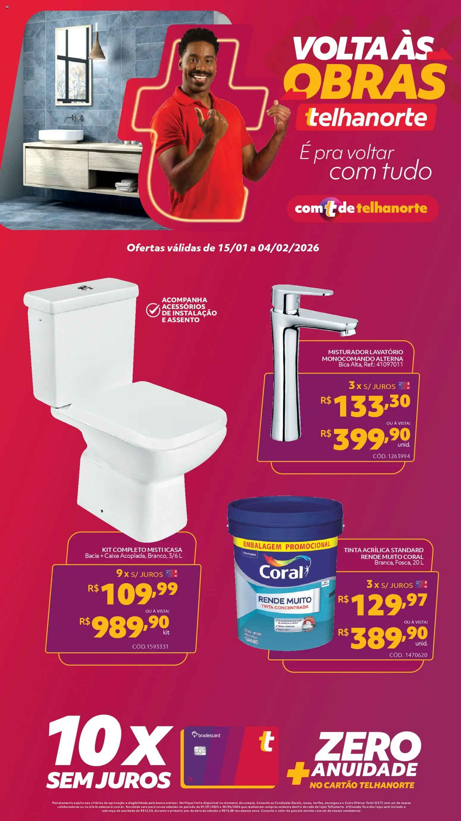 Pré-Visualização do folheto "Ofertas atuais" da loja Telhanorte válido a partir de 15/01/2026