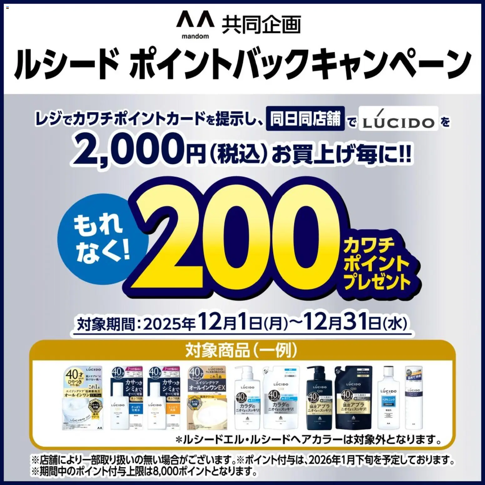 カワチの2025/12/01から2025/12/31までのチラシはここ必ずもらえる！ 200カワチポイント