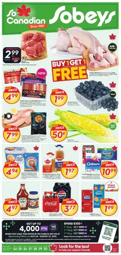 Un aperçu du dépliant Weekly flyer / circulaire du magasin Sobeys est valide à partir 24 juill. 2025