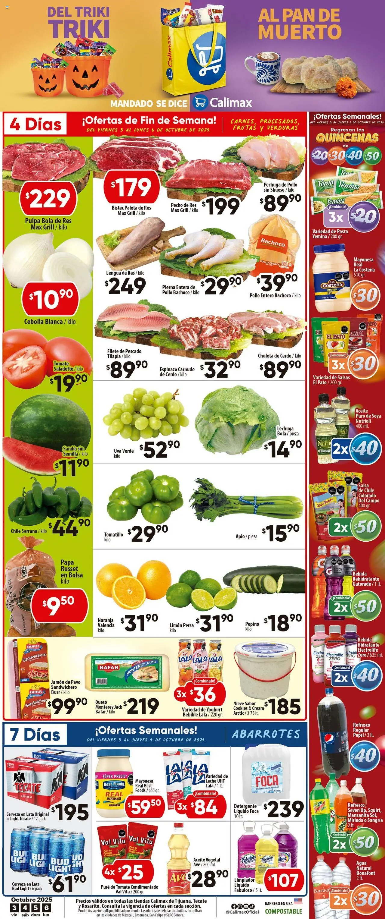 Folleto Tijuana Calimax y sus promociones válidas desde el 03/10/2025 - Número de página 1