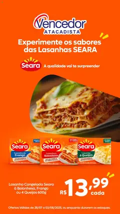 Pré-Visualização do folheto "Ofertas Seara" da loja Vencedor Atacadista válido a partir de 28/07/2025