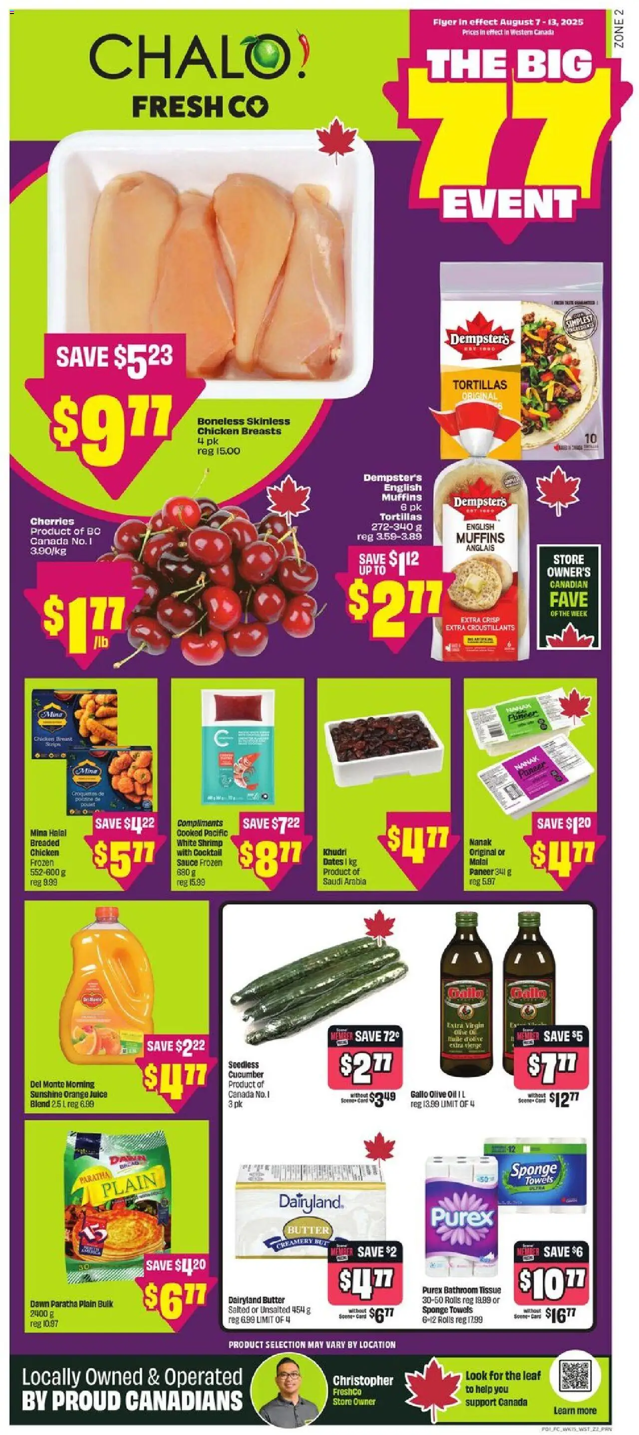 FreshCo flyer valid from Aug 07, 2025 - page number 1