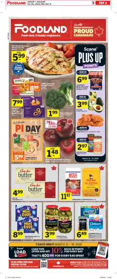 Un aperçu du dépliant Foodland weekly flyer / circulaire du magasin Foodland est valide à partir 12 mars 2026