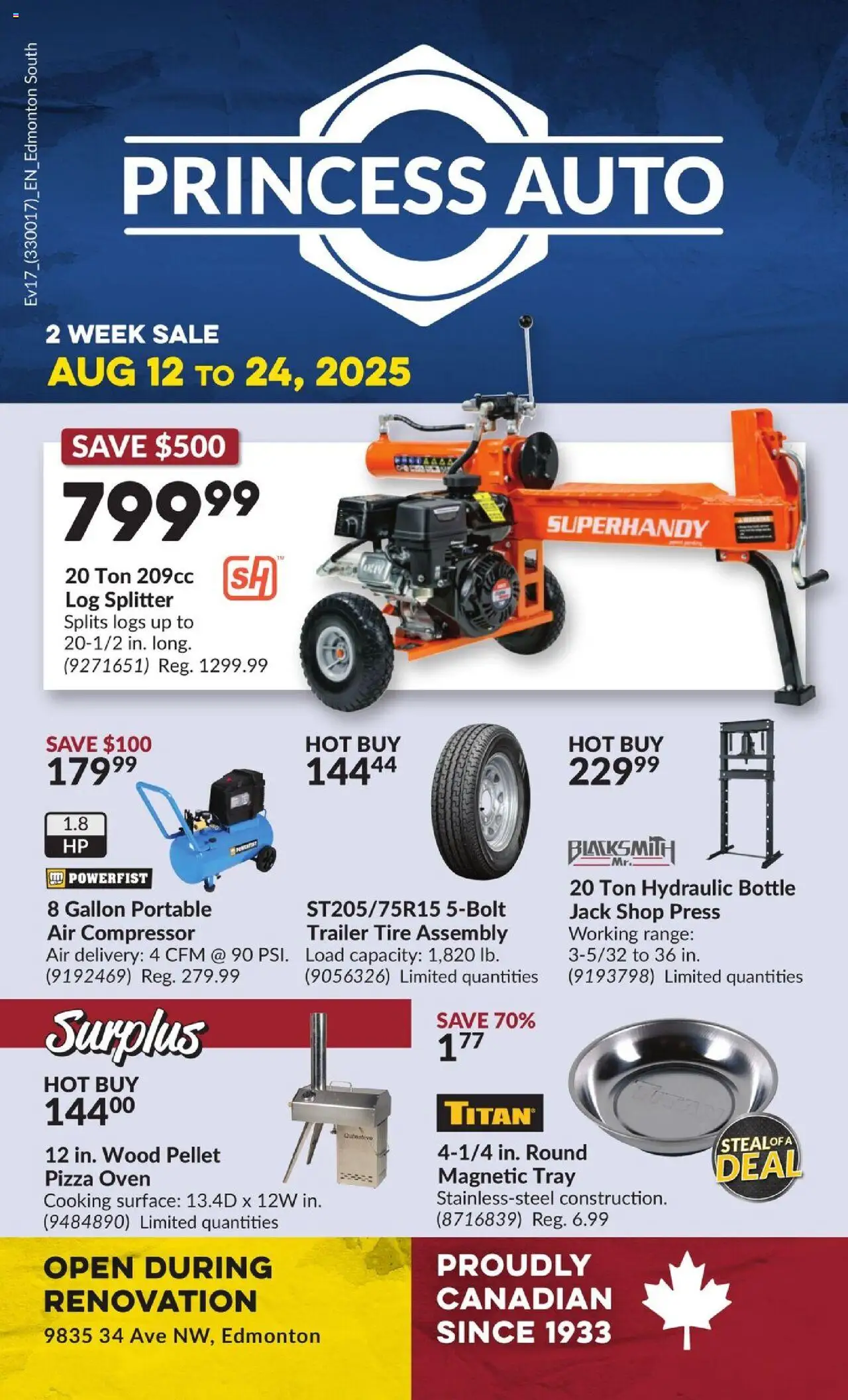 Princess Auto flyer valid from Aug 12, 2025 - page number 1