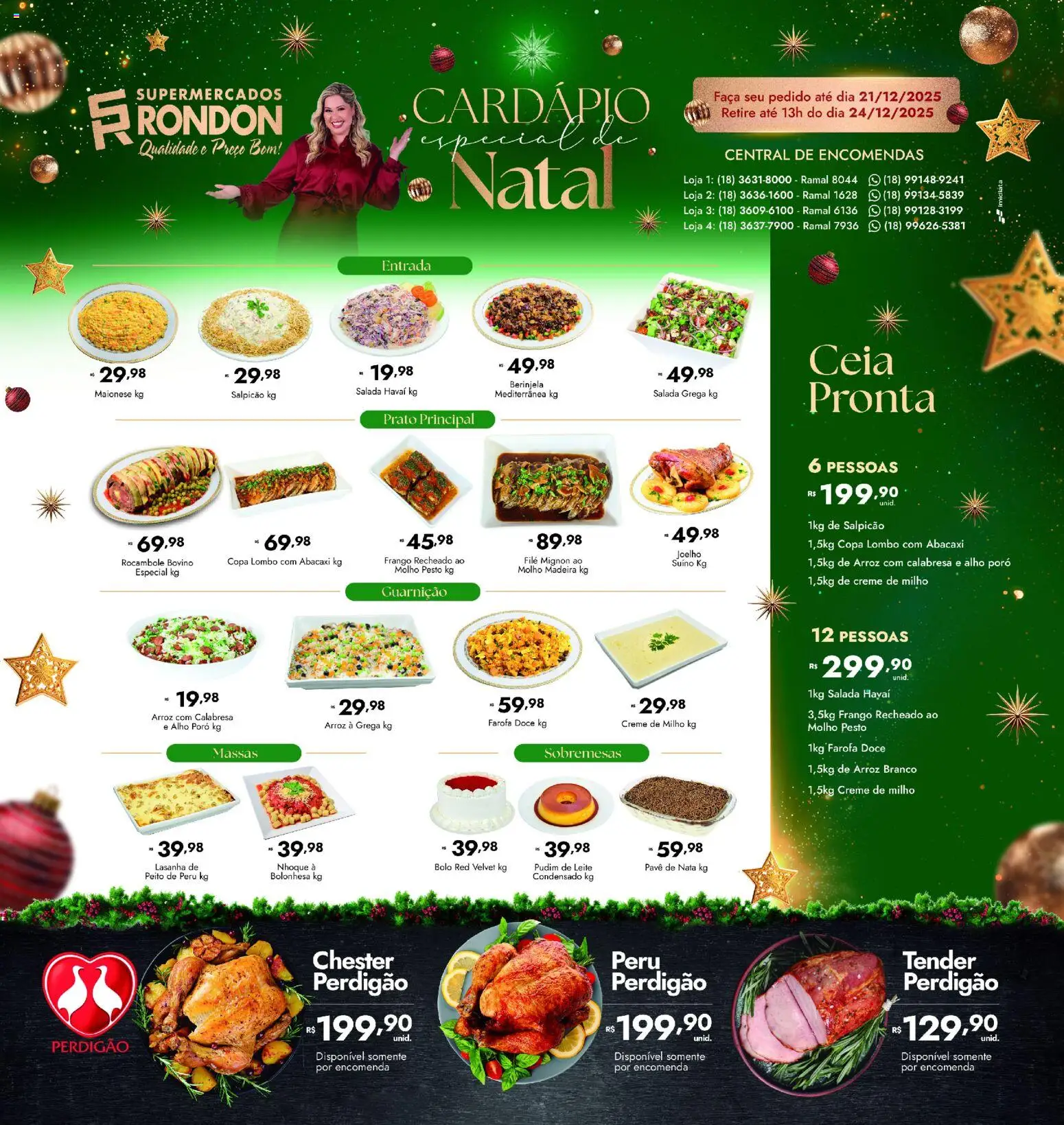 Pré-Visualização do folheto "Ofertas de Natal" da loja Supermercados Rondon válido a partir de 21/12/2025