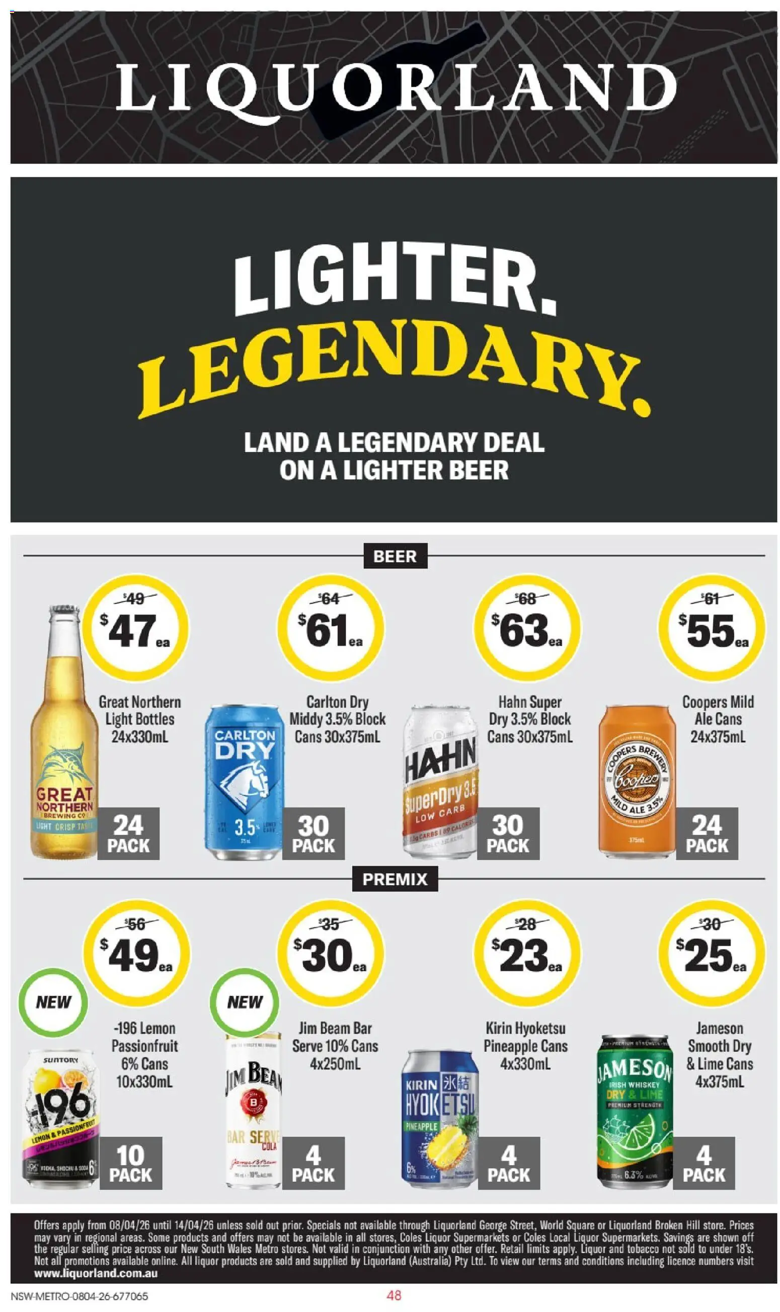 Preview of catalogue Liquorland catalogue NSW from shop Liquorland valid 08/04/2026