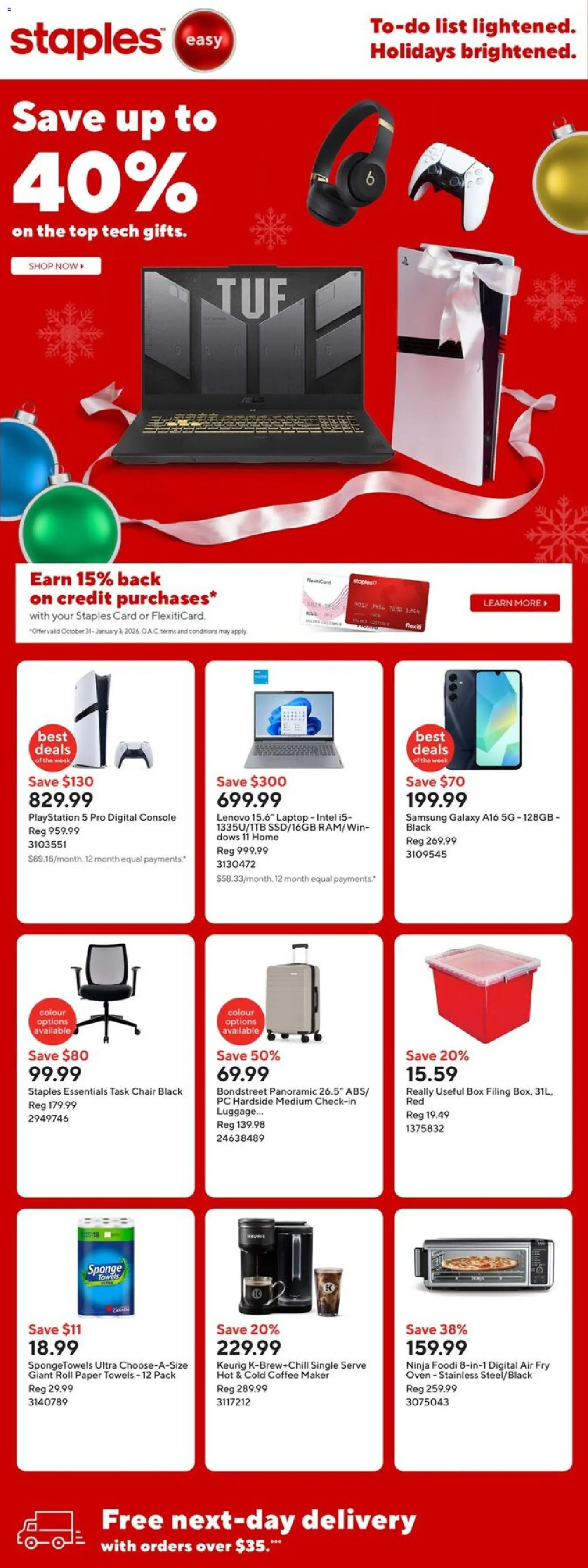 Preview of leaflet Weekly flyer / circulaire from shop Staples is valid from Dec 05, 2025