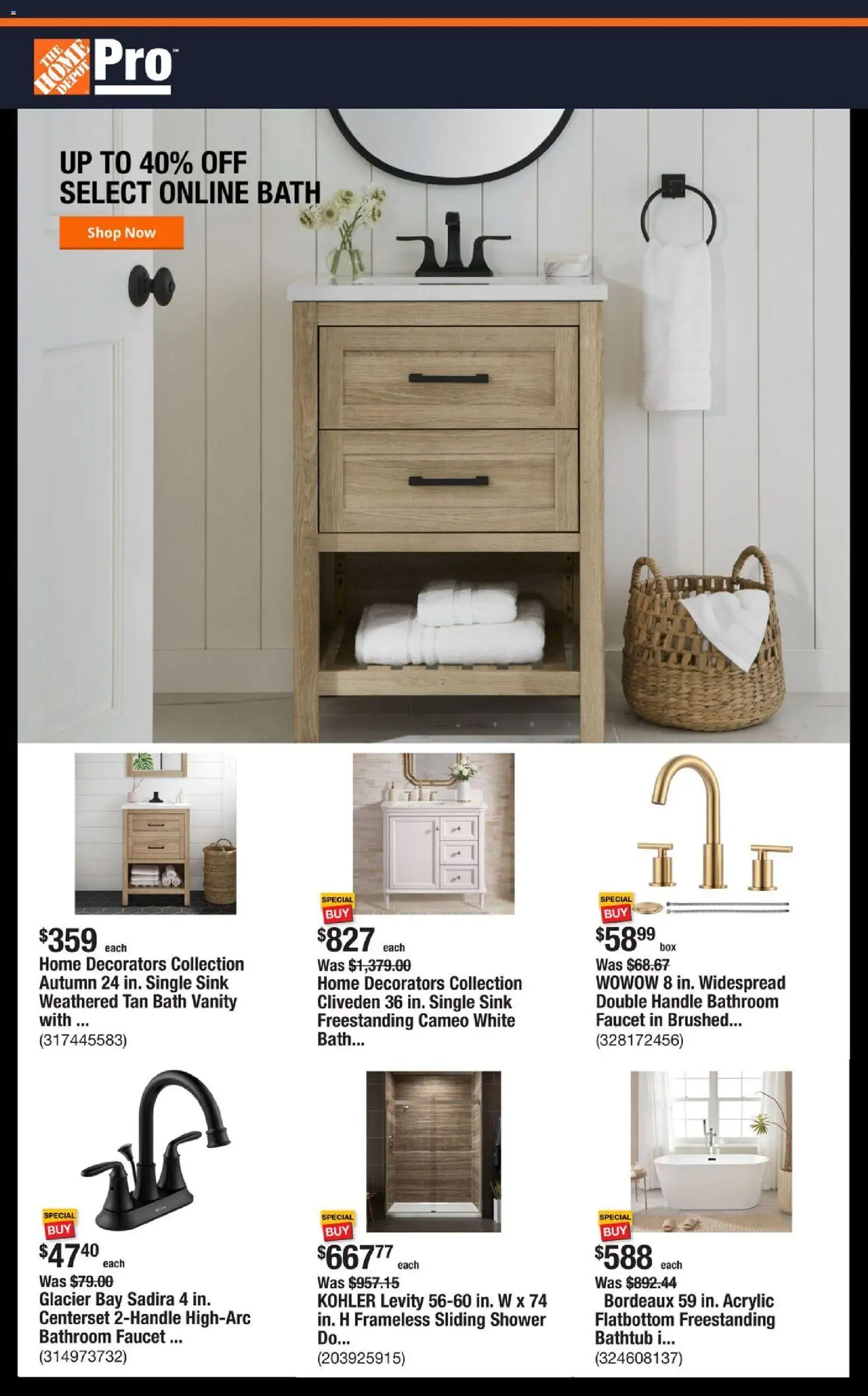Home Depot Shop Pro Ad - FL from 10/20/2025 - Flyer - Page number 1