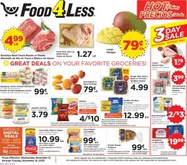 Ad Preview of Food 4 Less Weekly Ad from 11/12/2025