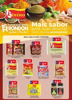 Pré-Visualização do folheto "Ofertas Kinino" da loja Supermercados Rondon válido a partir de 16/09/2025