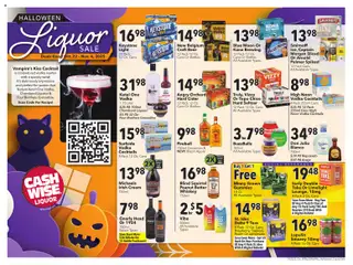 Ad Preview of Cash Wise Halloween Liquor Sale from 10/22/2025
