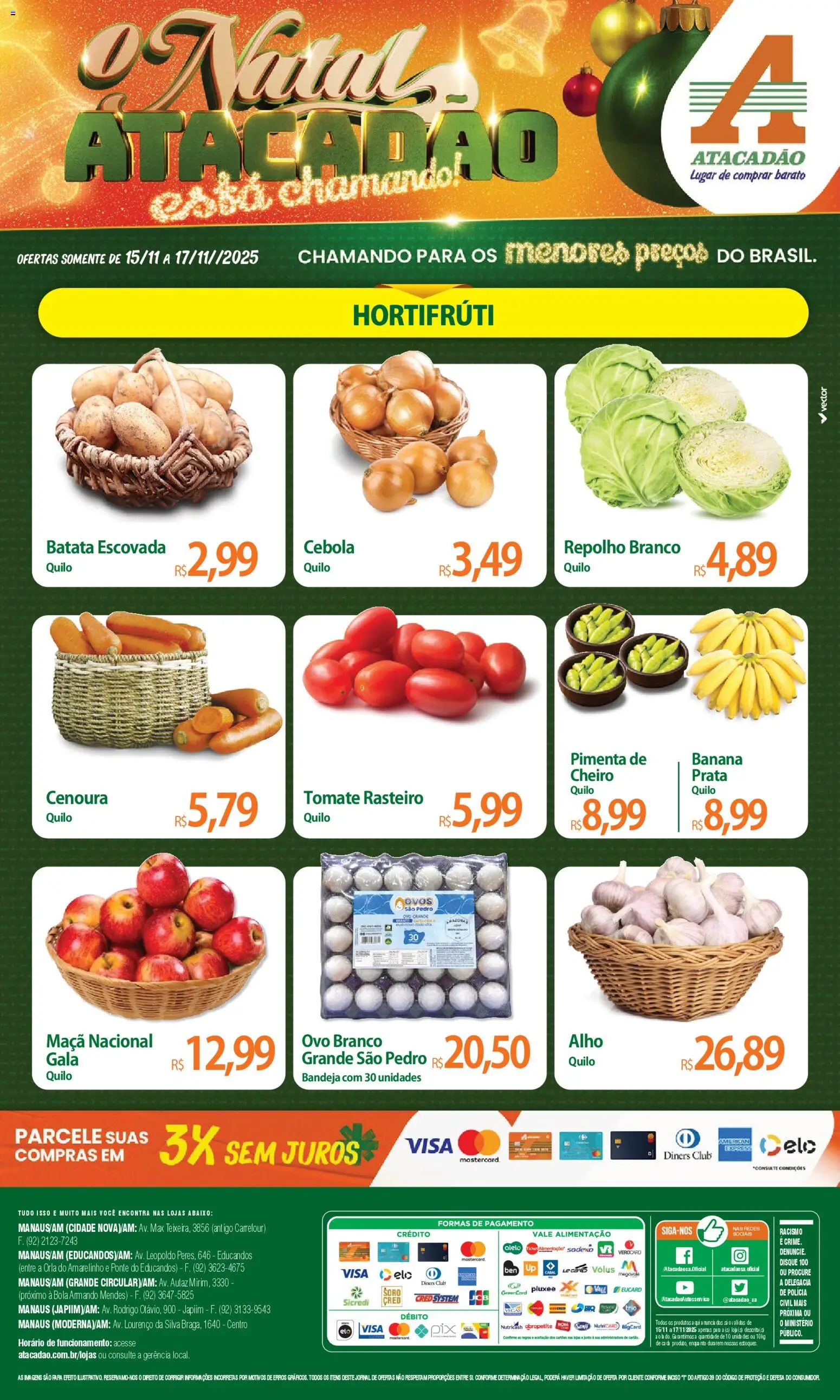 Pré-Visualização do folheto "Ofertas - AM" da loja Atacadão válido a partir de 15/11/2025