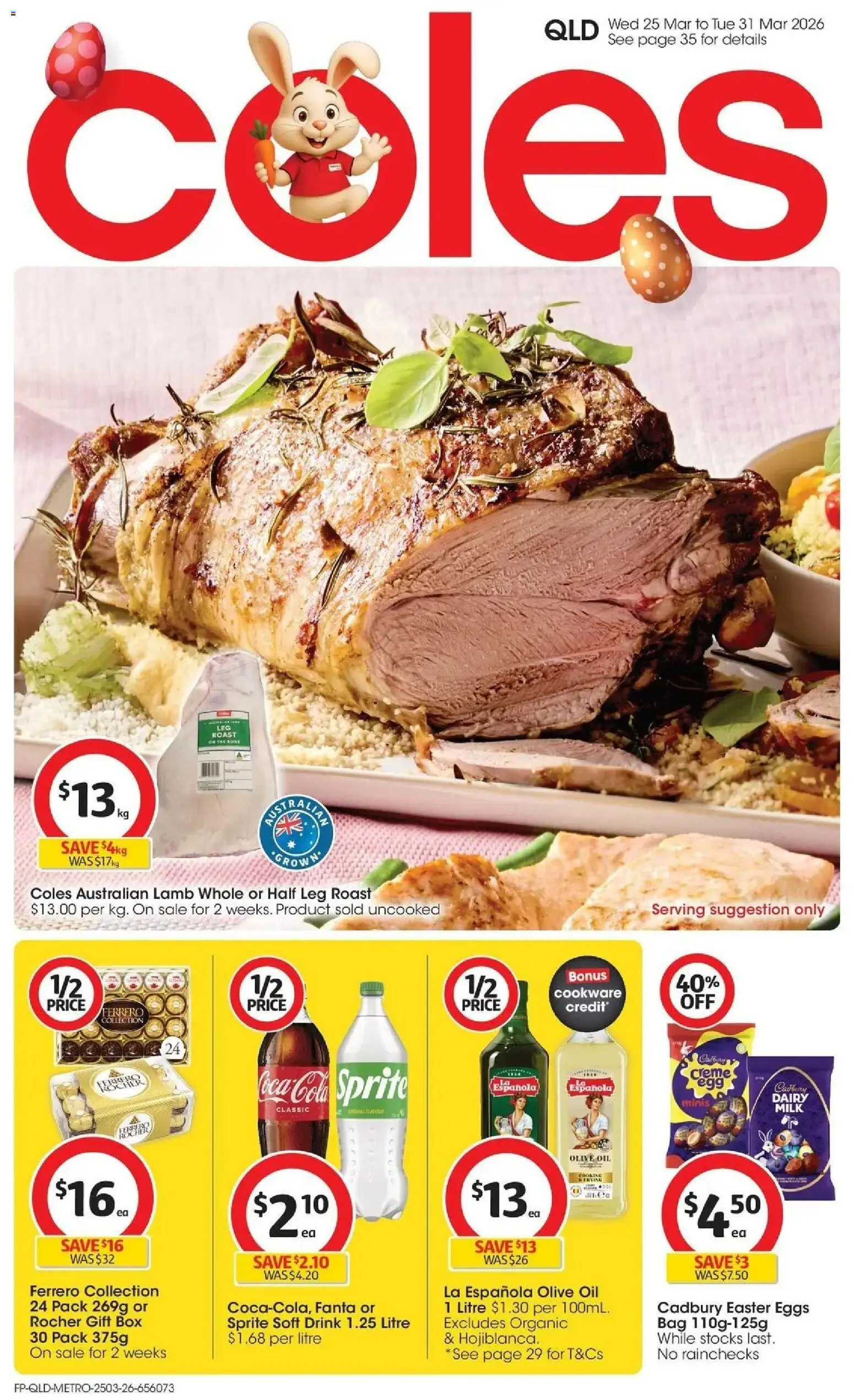 Preview of catalogue Coles catalogue QLD from shop Coles valid 25/03/2026 - Box, Milk, Dairy, Eggs, Oil, Sprite, Bag, Fanta