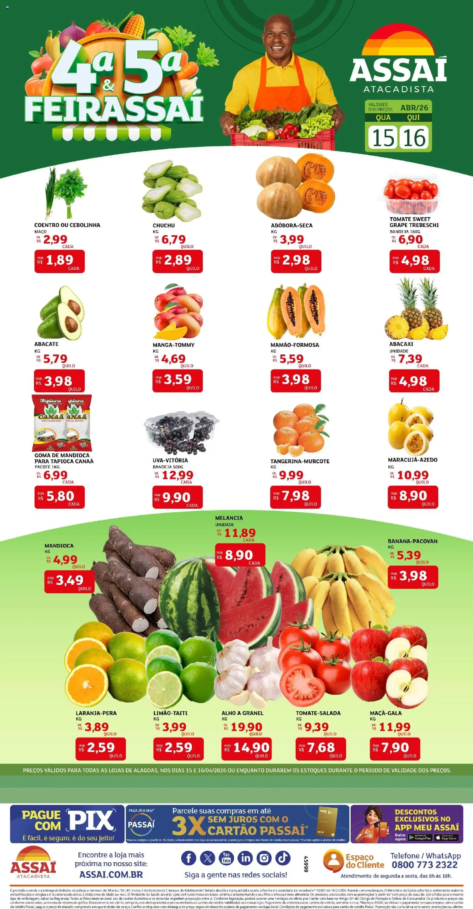 Pré-Visualização do folheto "Assaí Atacadista ofertas - AL" da loja Assaí Atacadista válido a partir de 15/04/2026