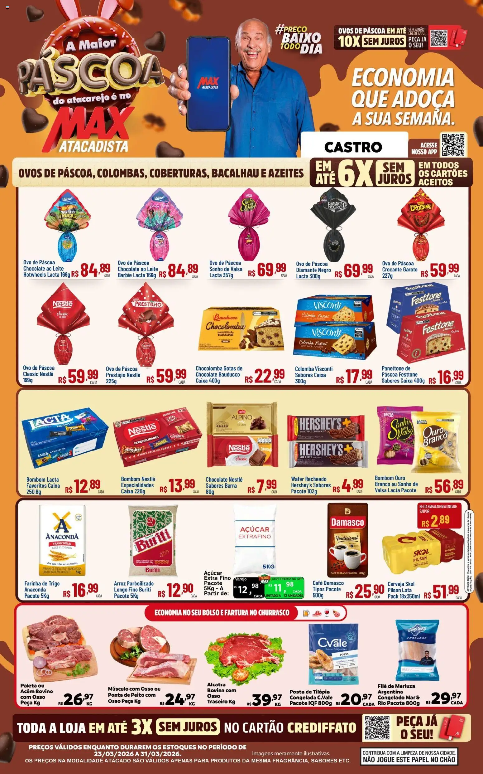 Pré-Visualização do folheto "Max Atacadista ofertas Páscoa" da loja Max Atacadista válido a partir de 23/03/2026