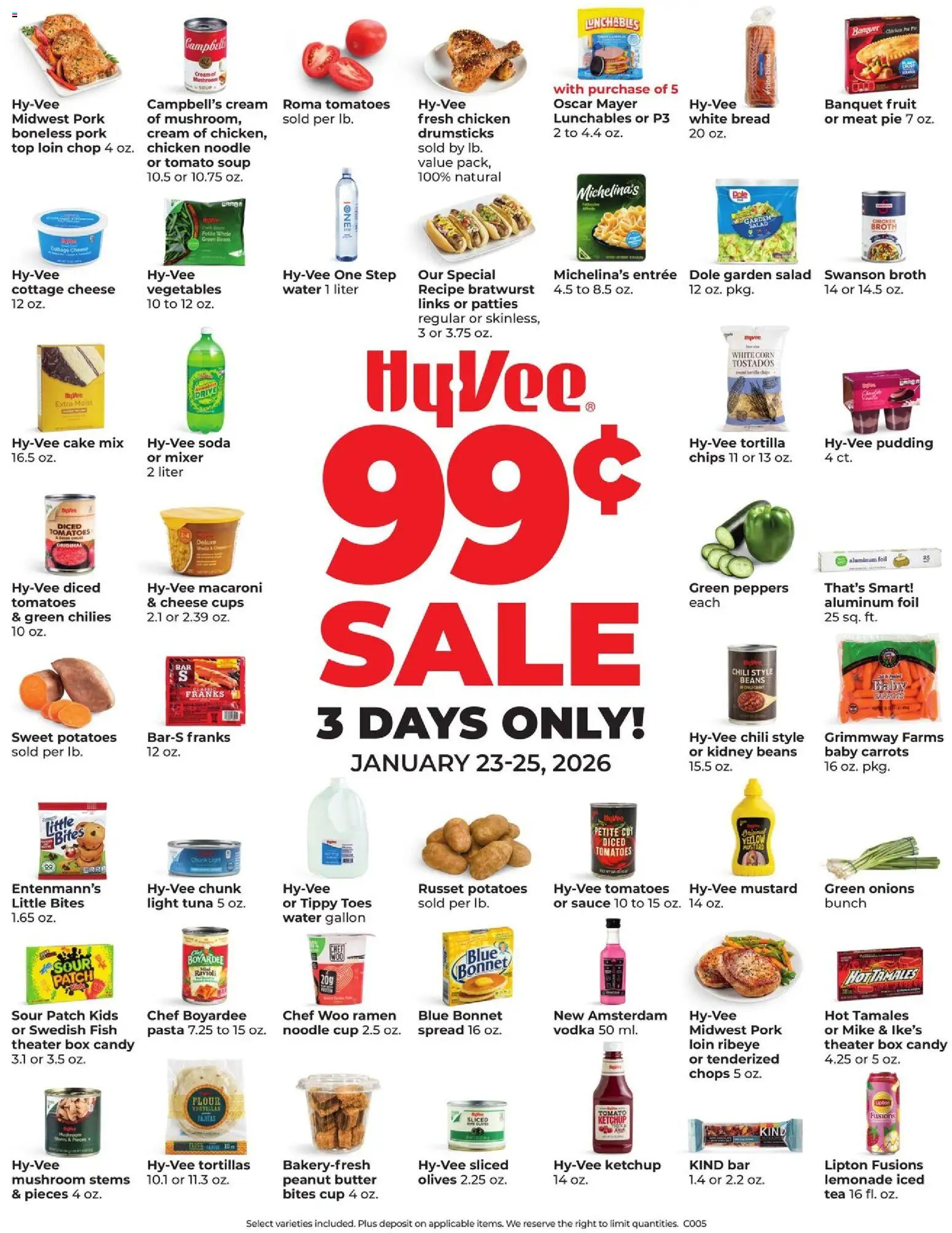 Ad Preview of HyVee Special Sales from 01/23/2026 - Box, Cheese, Potatoes, Lemonade, Vodka, Olives, Peanut butter, Mixer