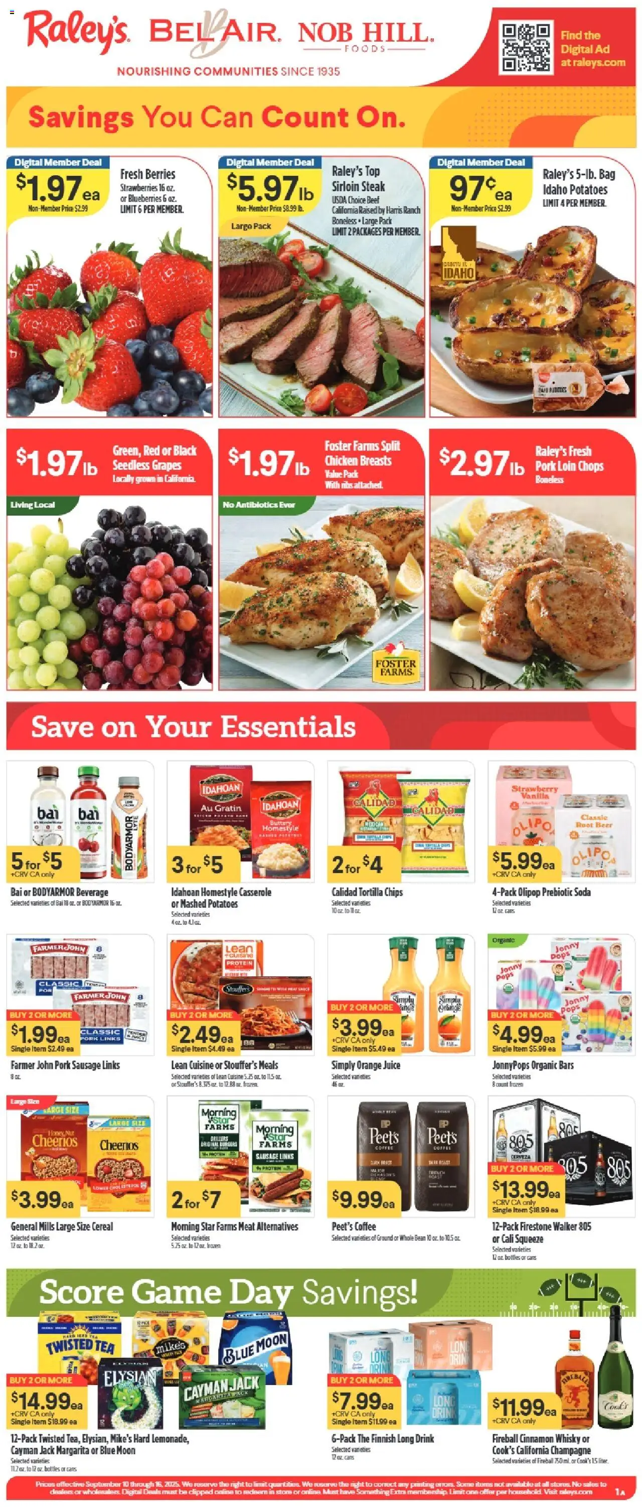 Raley's Weekly Ad from 09/10/2025 - Flyer - Page number 1