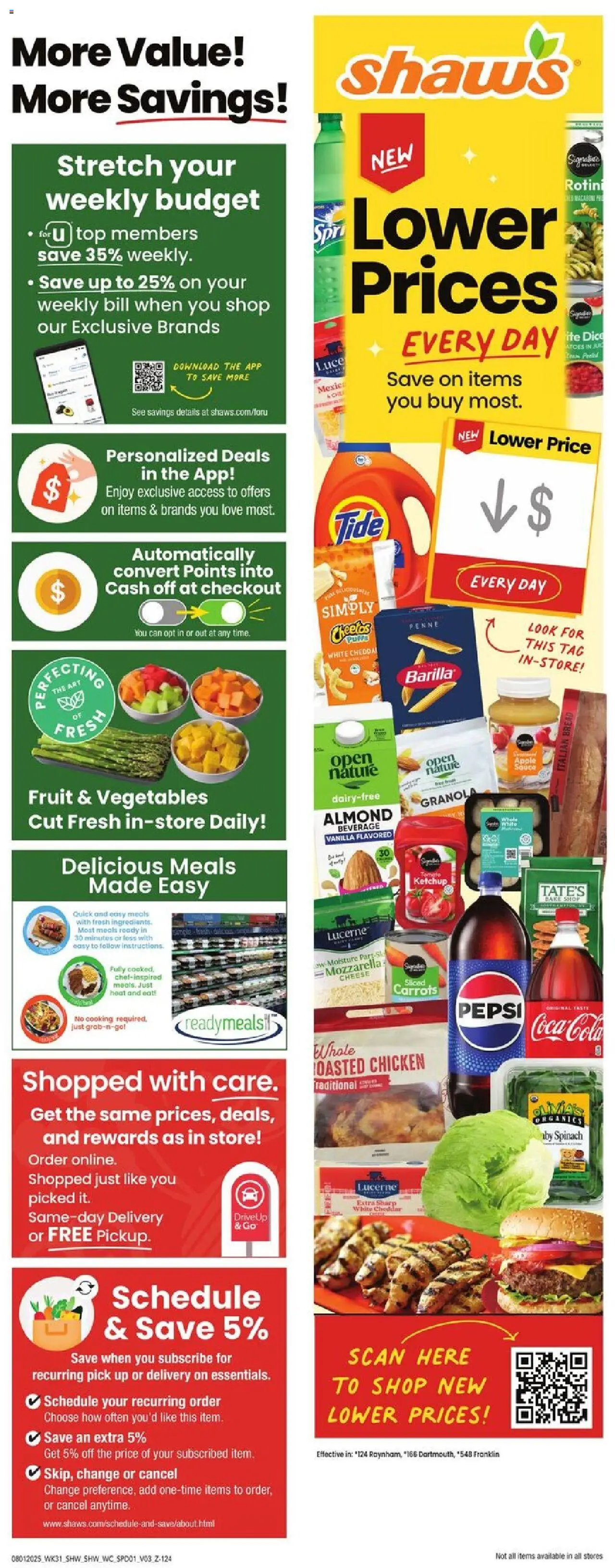 Shaw's Weekly Ad - MA from 08/01/2025 - Flyer - Page number 1