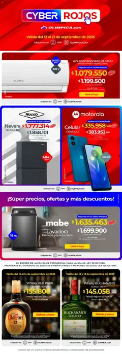 Vista previa del prospecto Cyber Rojos del almacen Olímpica válida del 12/09/2025 al 21/09/2025