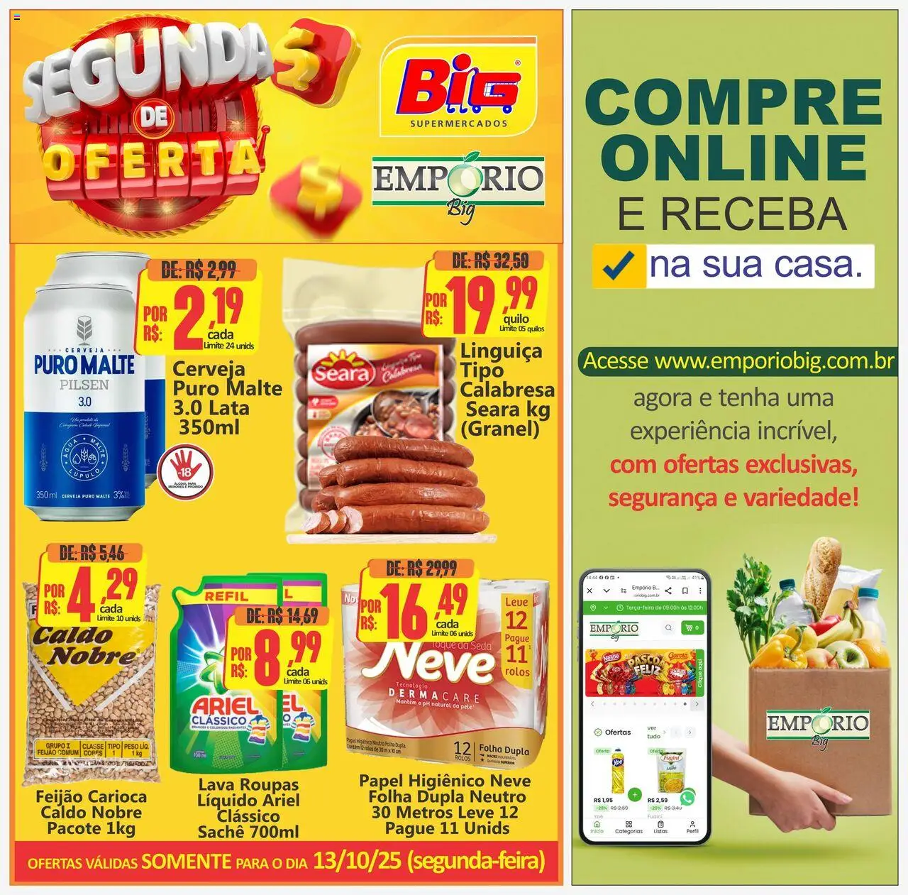 Big Supermercados folheto "Ofertas do Dia" válido a partir de 13/10/2025 - número de página 1