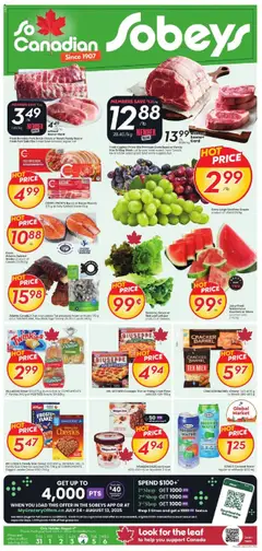 Preview of leaflet Weekly flyer / circulaire from shop Sobeys is valid from Jul 31, 2025