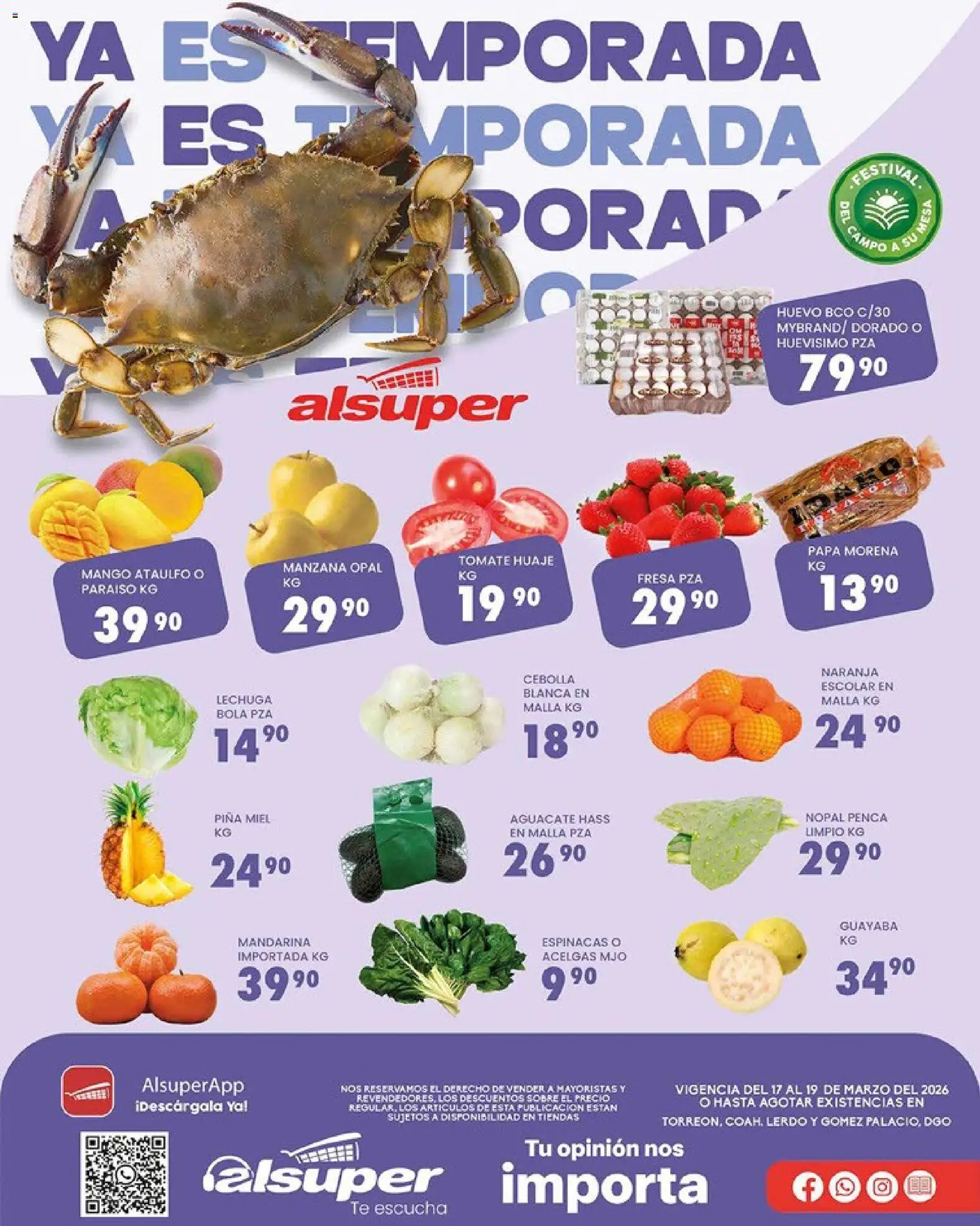 Vista previa las ofertas de la tienda Alsuper - Alsuper folleto Torreon desde el 17/03/2026 