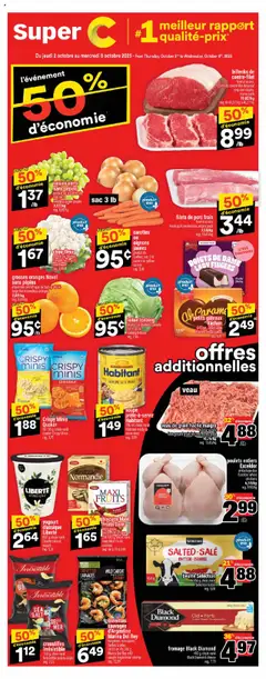 Un aperçu du dépliant Weekly flyer / circulaire du magasin Super C est valide à partir 2 oct. 2025