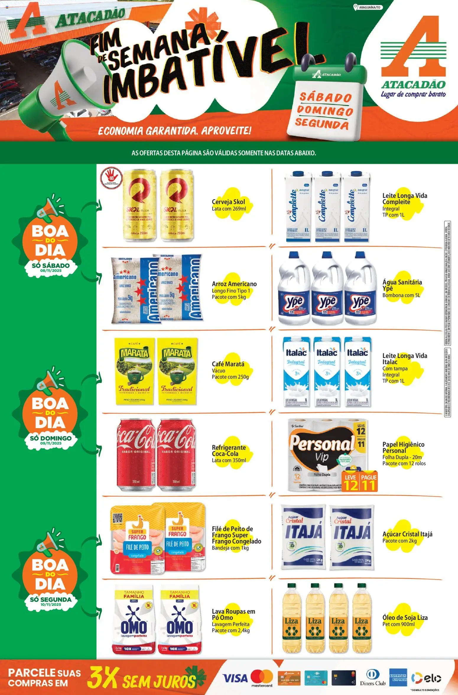 Pré-Visualização do folheto "Ofertas - TO" da loja Atacadão válido a partir de 08/11/2025