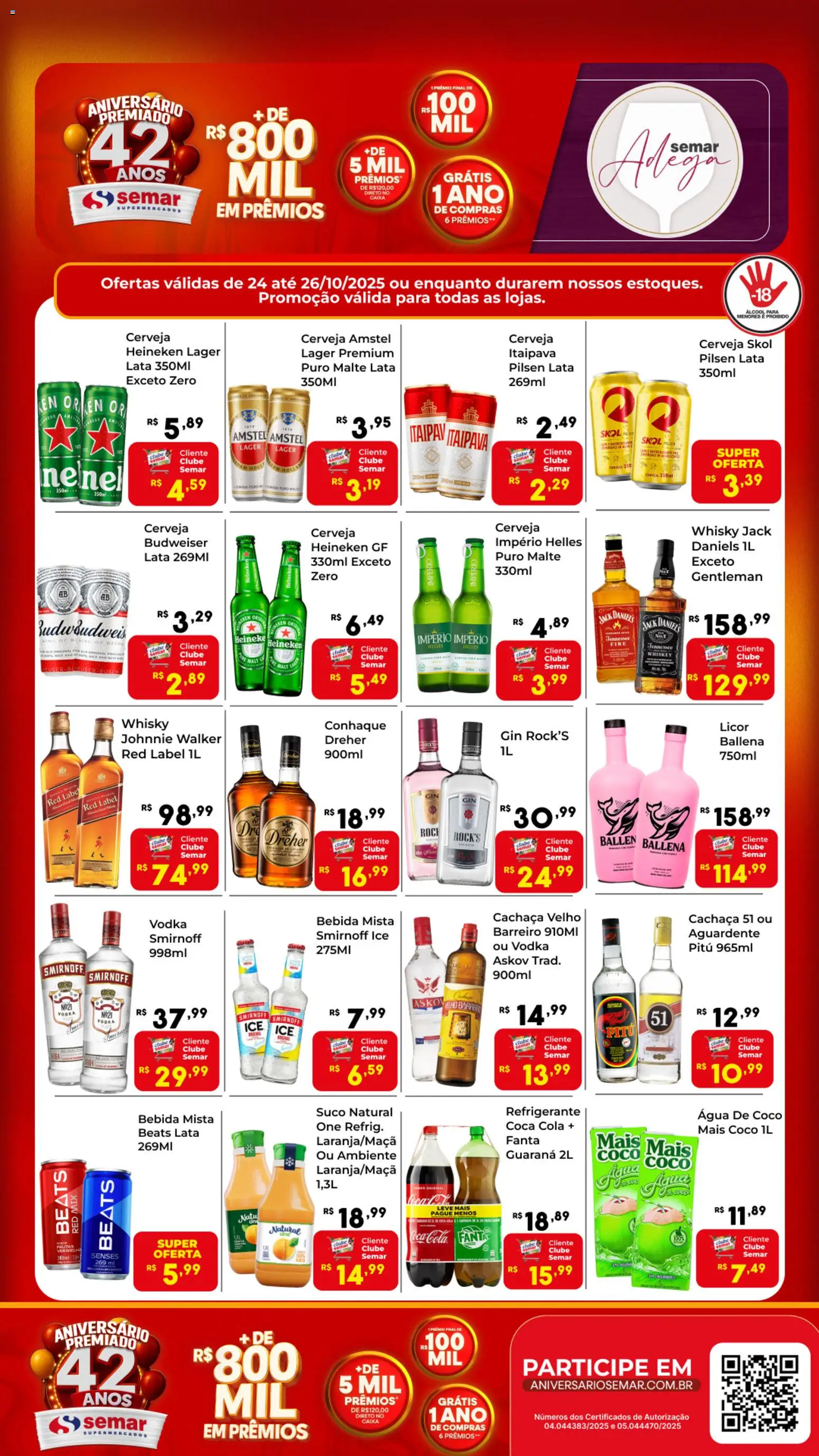 Semar Supermercado folheto "Ofertas Adega" válido a partir de 24/10/2025 - número de página 1