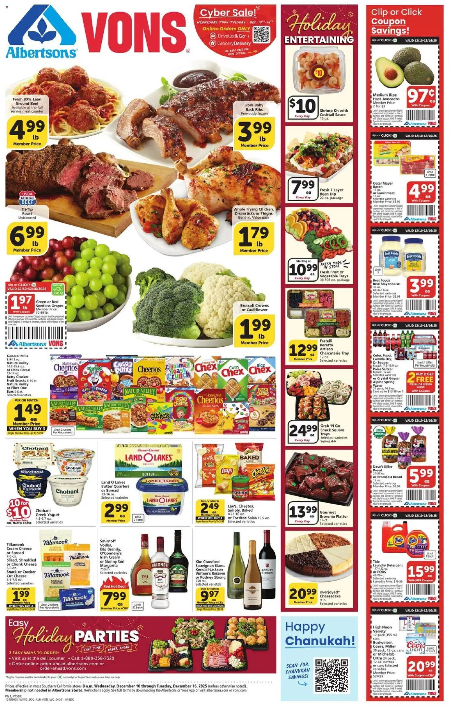 Ad Preview of Vons Weekly Ad from 12/10/2025