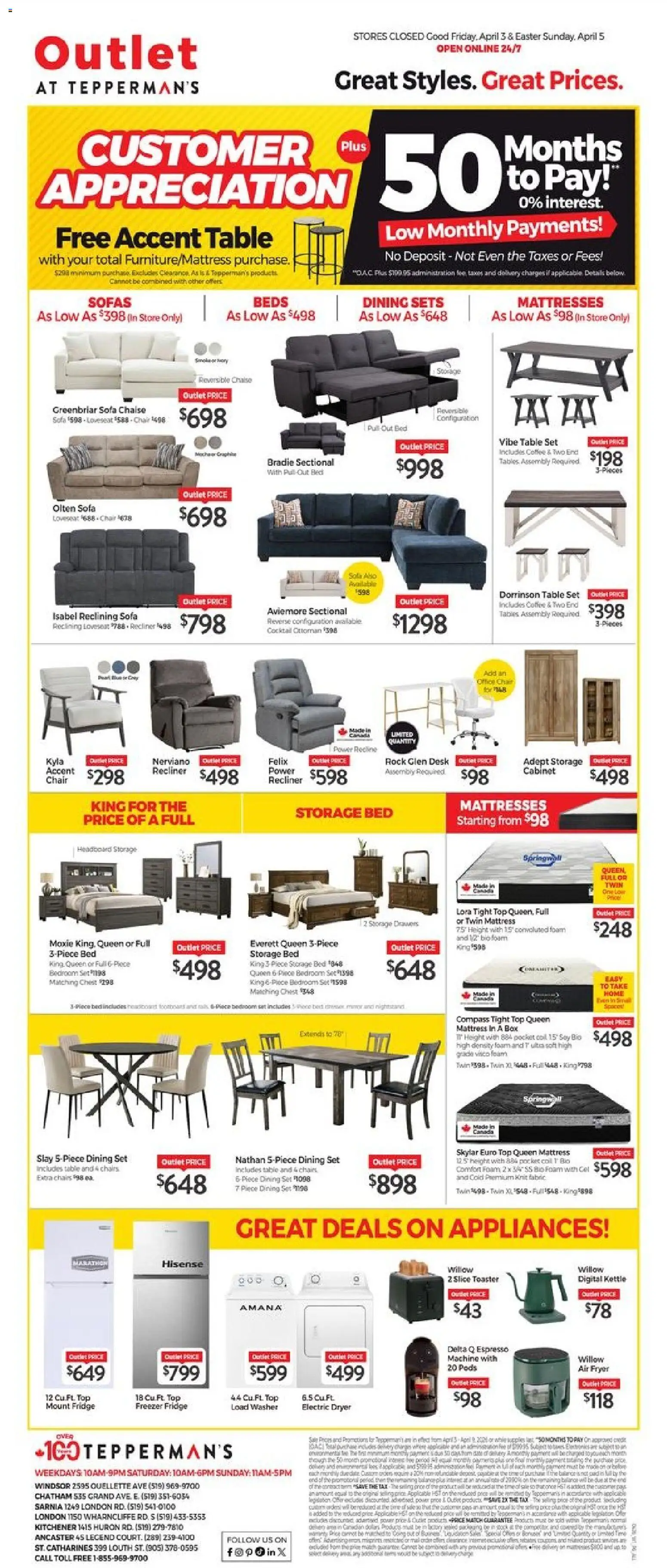 Preview of leaflet Tepperman's - Outlet from shop Tepperman's is valid from Apr 03, 2026