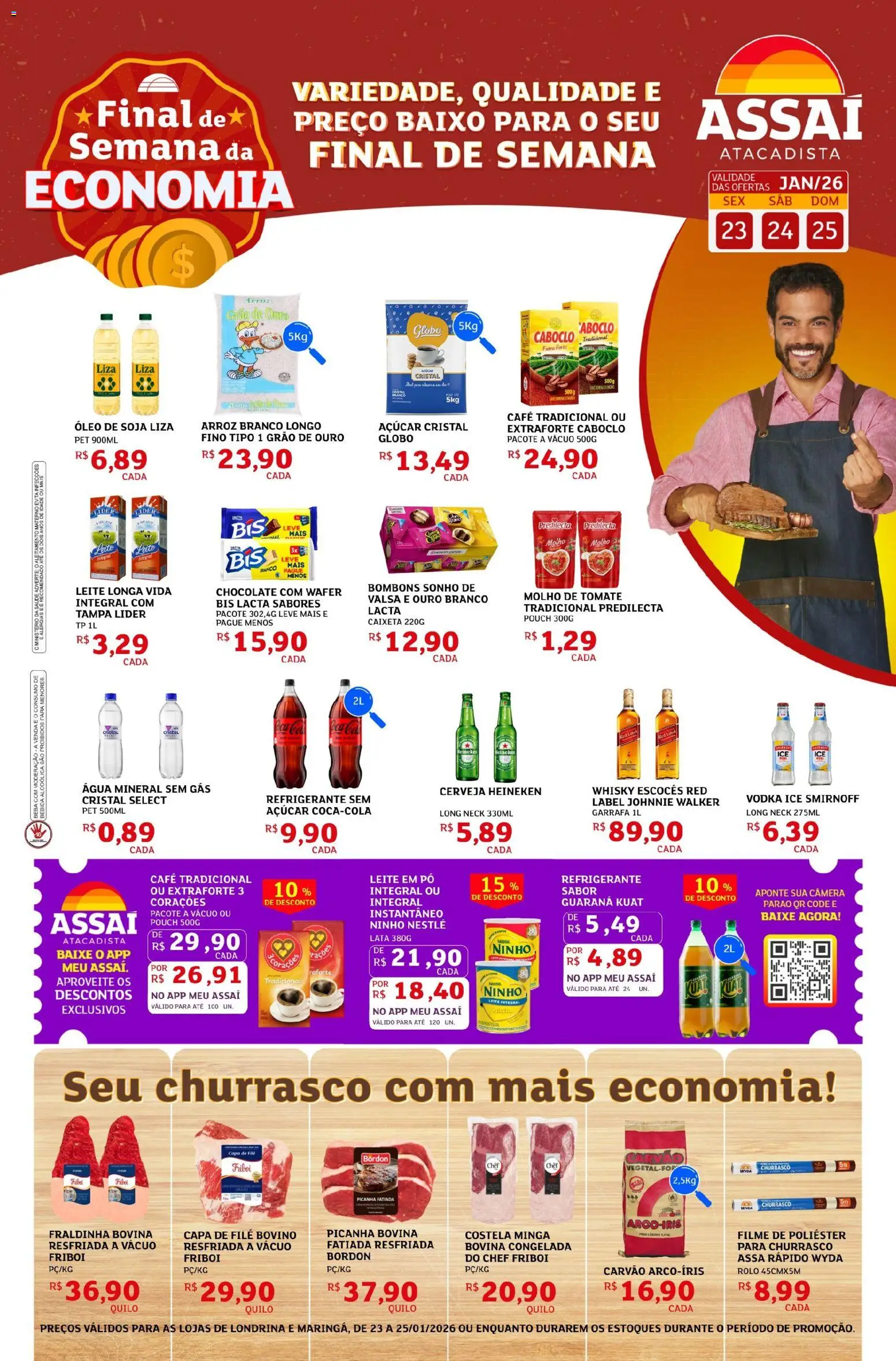 Pré-Visualização do folheto "Encarte - PR" da loja Assaí Atacadista válido a partir de 23/01/2026