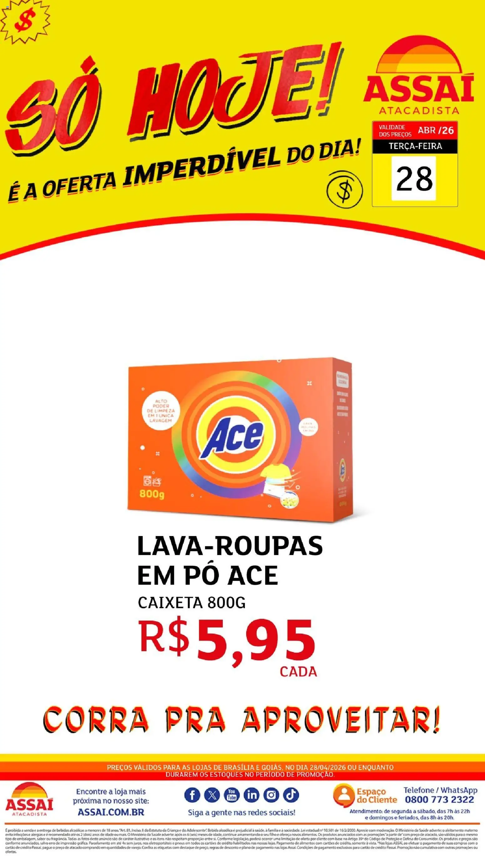 Pré-Visualização do folheto "Assaí Atacadista ofertas - DF" da loja Assaí Atacadista válido a partir de 28/04/2026