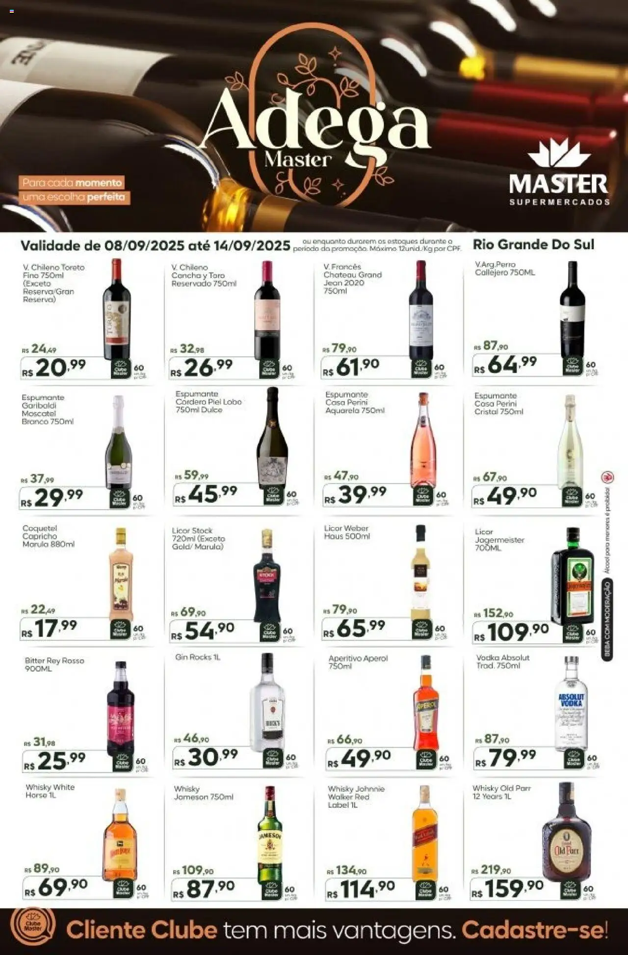 Master folheto "Ofertas Adega" válido a partir de 08/09/2025 - número de página 1