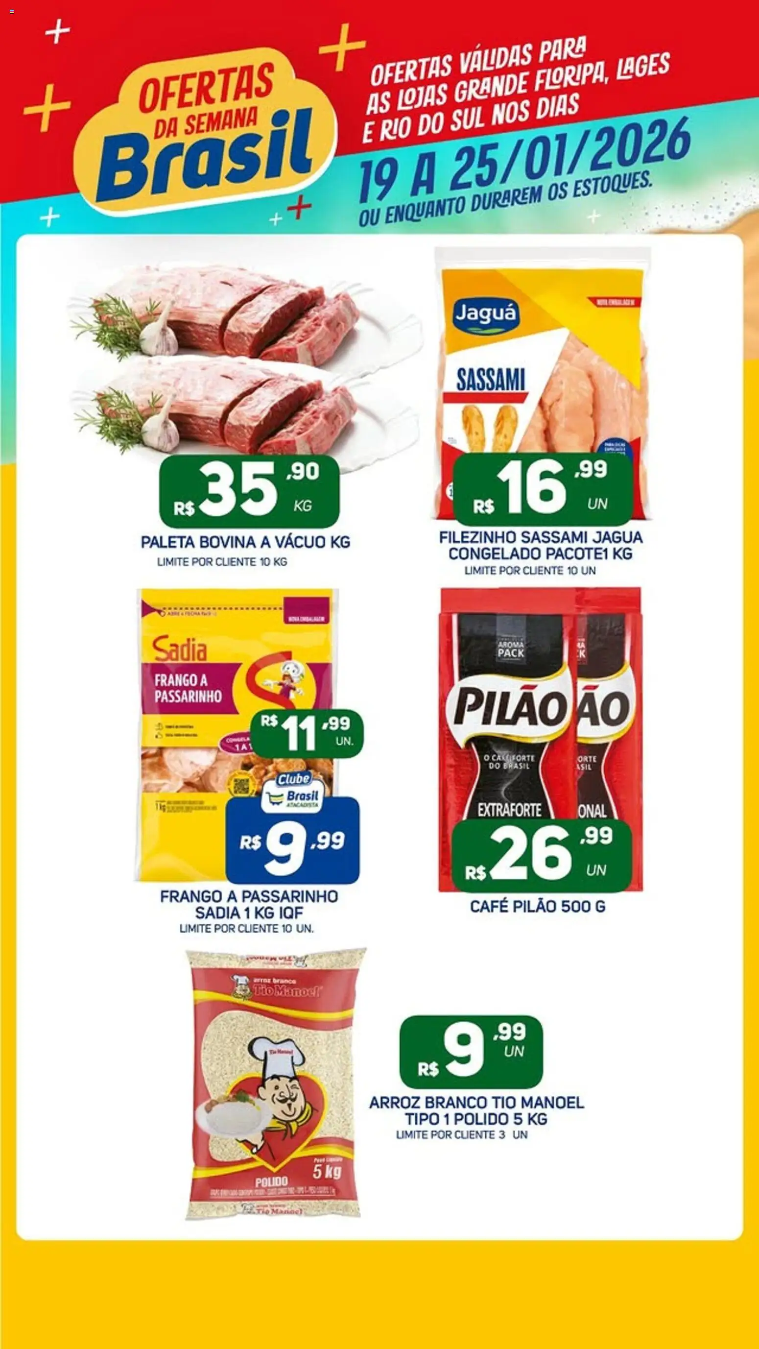 Pré-Visualização do folheto "Ofertas da semana" da loja Brasil Atacadista válido a partir de 19/01/2026