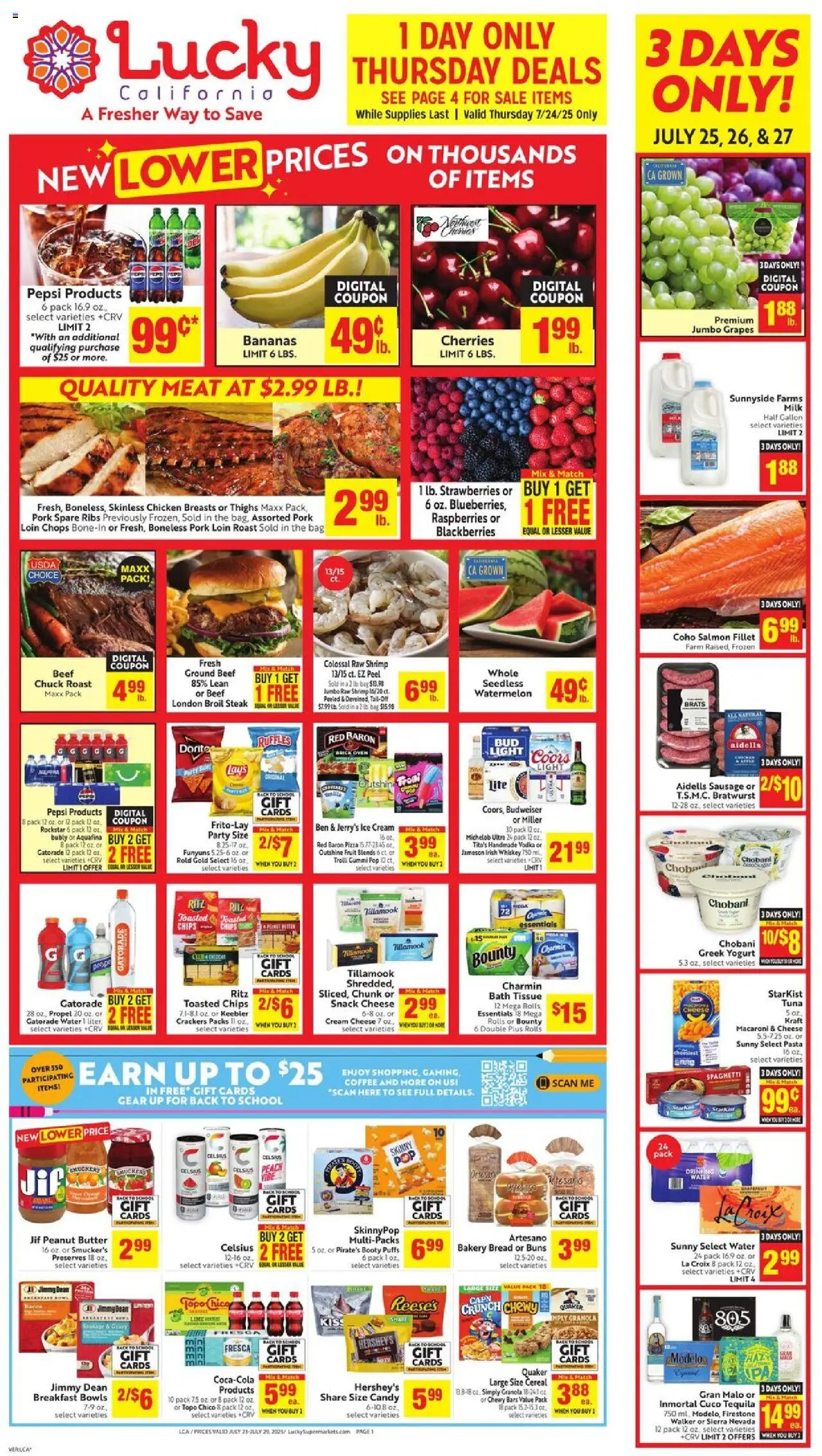 Lucky Supermarkets Weekly Ad from 07/23/2025 - Flyer - Page number 1