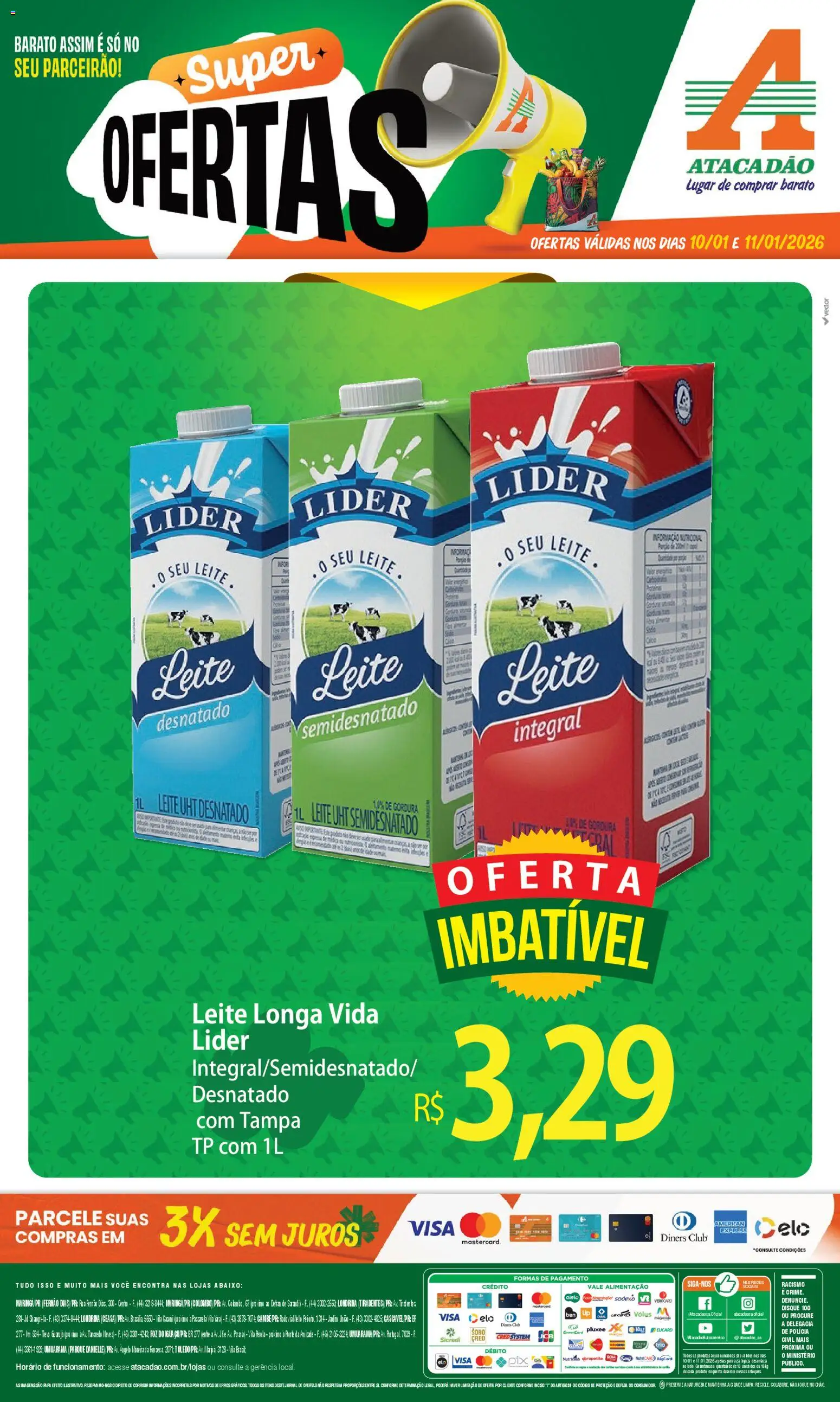 Pré-Visualização do folheto "Ofertas - PR" da loja Atacadão válido a partir de 10/01/2026