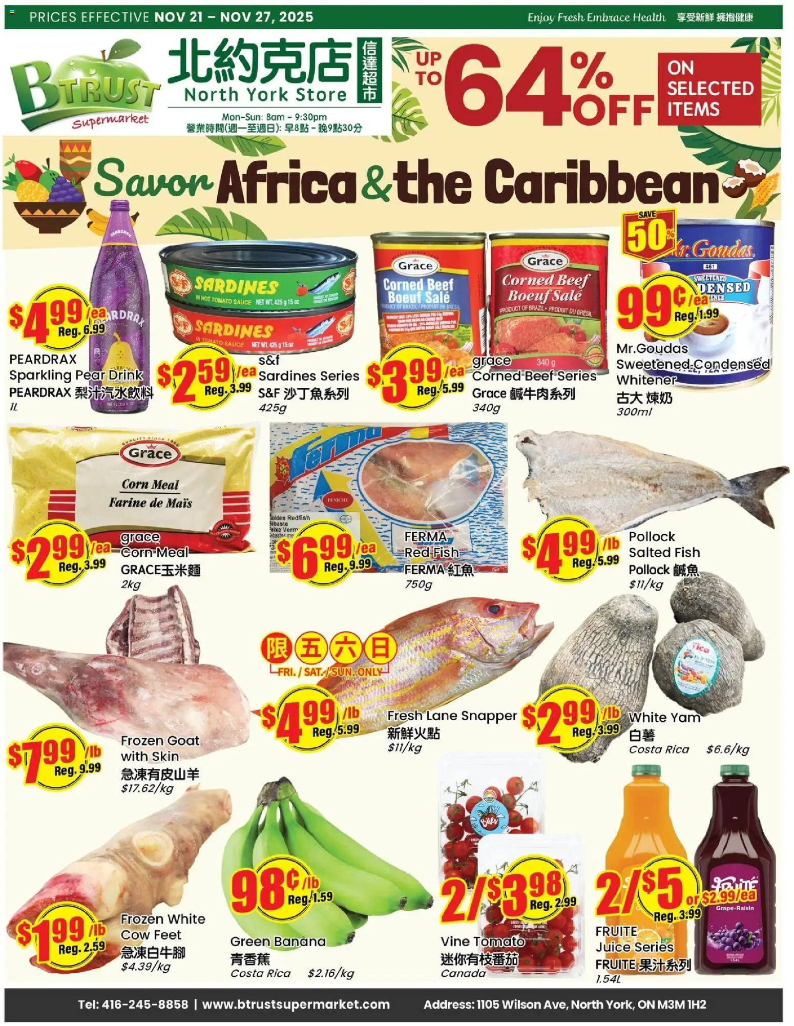 Preview of leaflet Weekly Flyer - Wilson from shop Btrust Supermarket is valid from Nov 21, 2025 - Maïs, Thé, Farine